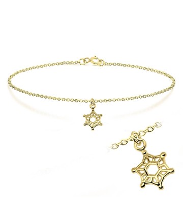 Gold Plated Snowflake Silver Bracelet BRS-195-GP